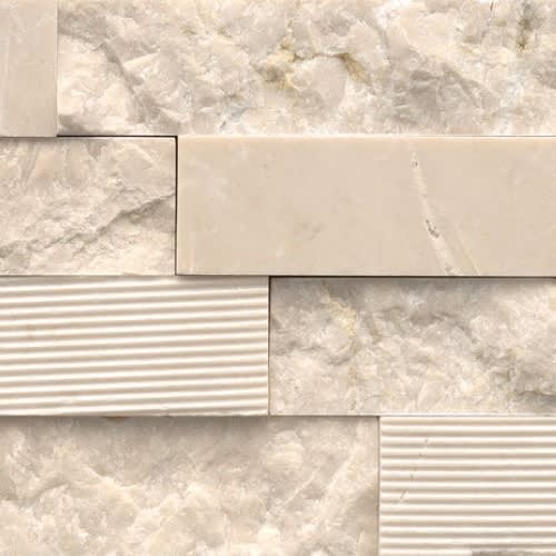 Structure 3d Ledger Ivory (Marble) / 6” X 24”