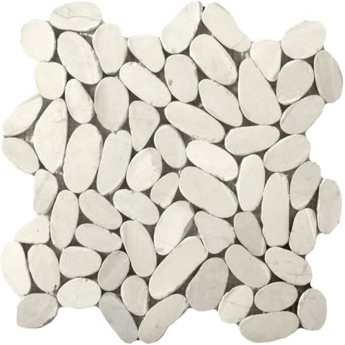 Venetian Pebbles by Emser Tile - Ivory 12" X 12" Flat Pebbles