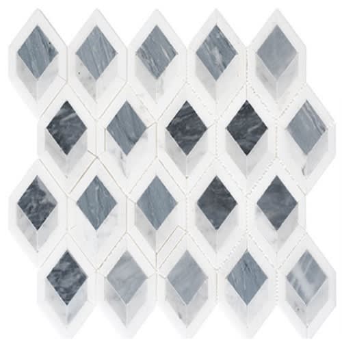 Euro Glass Spanish Pearl Silver 2 x 2 Glossy & Frosted Glass Mirror Tile: ACKR114 by Glazzio Tiles