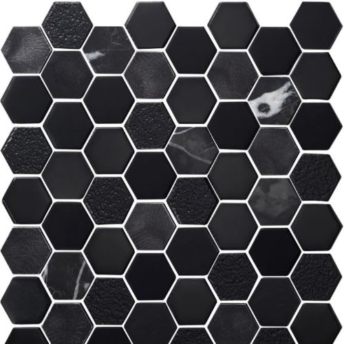 Finish Line by Lungarno Ceramics - Obsidian Metallic 2 Hexagon