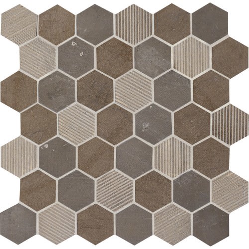 Limestone Collection by Dal Tile - Sormonne Brun Hexagon