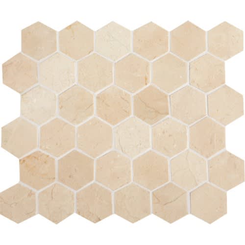 Marble Collection by Dal Tile - Crema Marfil Classico 2" Hexagon