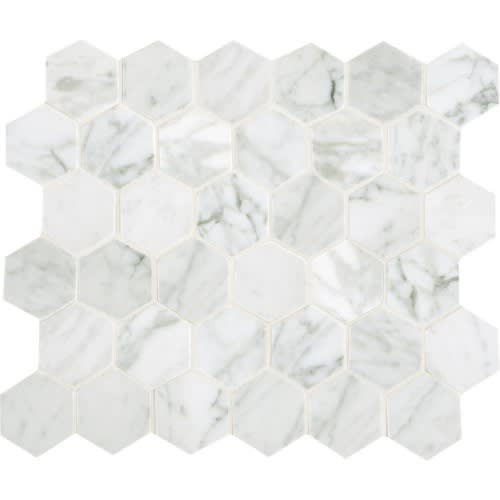 Marble Collection by Dal Tile - Carrara White Hexagon 18X20