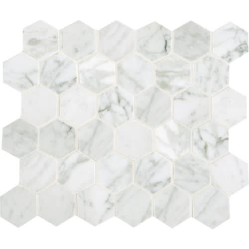 Marble Collection by Dal Tile - Carrara White Hexagon 12X24