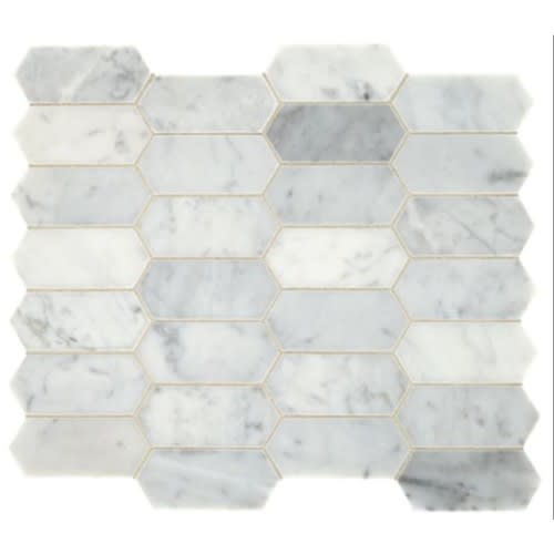 Carrara White Elongated Hex