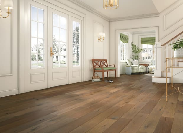 Timberbrushed Silver White Oak Engineered Sand Mountain by Hartco ...