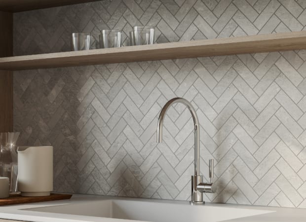 Herringbone Mosaic Honed