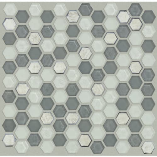 Molten Hexagon Glass by Shaw Industries - Nickel