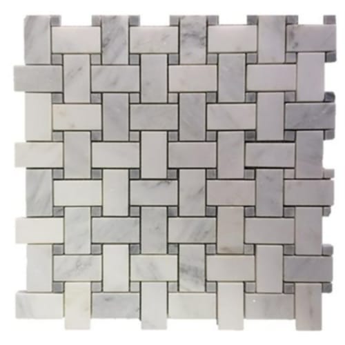 Basket Weave by Soho Studio Corp. - Asian Statuary Honed With Lady Gray Dot