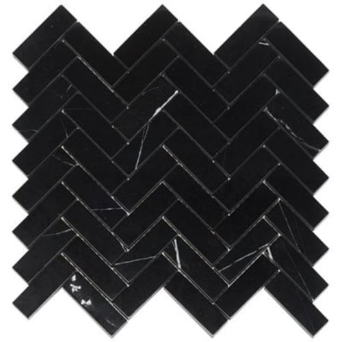 Nero Marquina 1X3 Herringbone