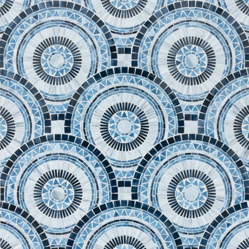 Mosaic Tile - Blue Note Circles by Artistic Tile - Trumpet Turquoise