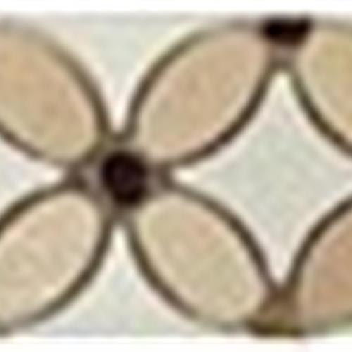 Flower by Glazzio Tiles - Crema Marfil-Emperador Dark-Thassos White Listello