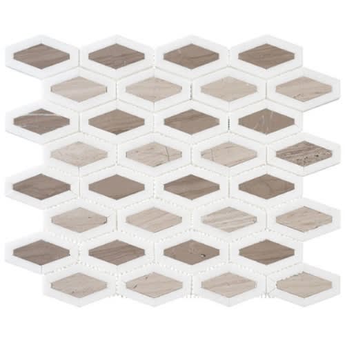 Garden Party by Glazzio Tiles - Espresso Tan 2X3 Diamond