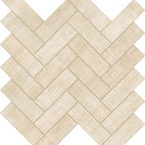 Ivory Herringbone Mosaic