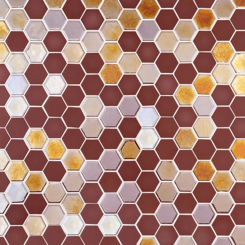 Brill Hexagon Mosaic by Jeffrey Court - Burgundy