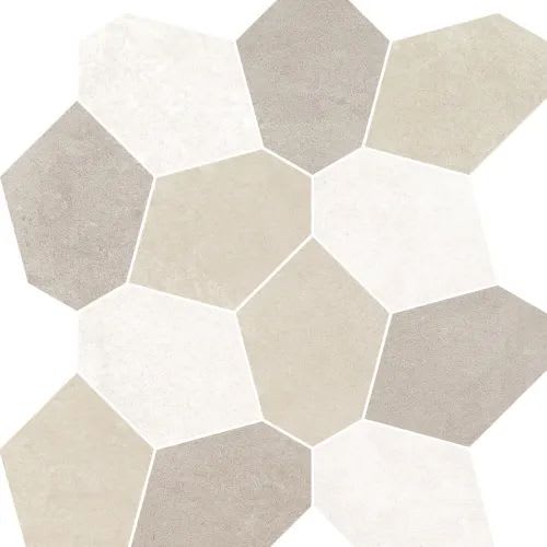 Warm Mix Polygon 21.5X29.5 Mosaic