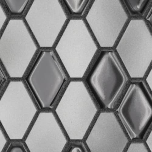 Charcoal - Elongated Hexagon Mosaic