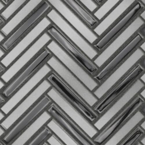 Charcoal - Herringbone Mosaic