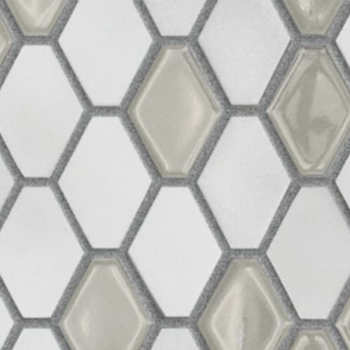 Grey - Elongated Hexagon Mosaic