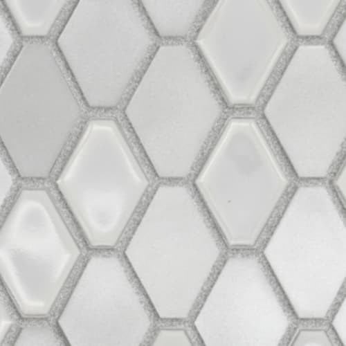 White - Elongated Hexagon Mosaic