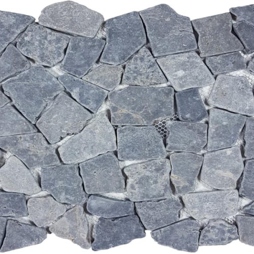 Ocean Stones - Tumbled Mosaic by Tesoro - Gray
