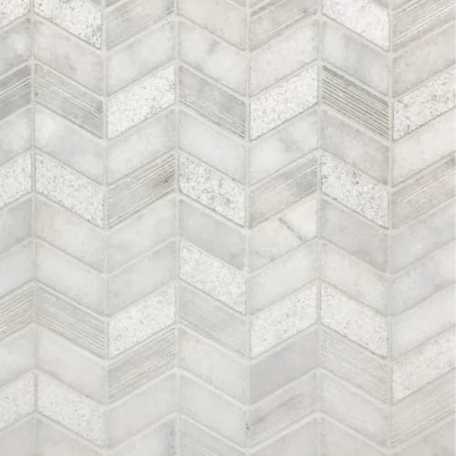 Carrara Chevron Multi Finish Mosaic