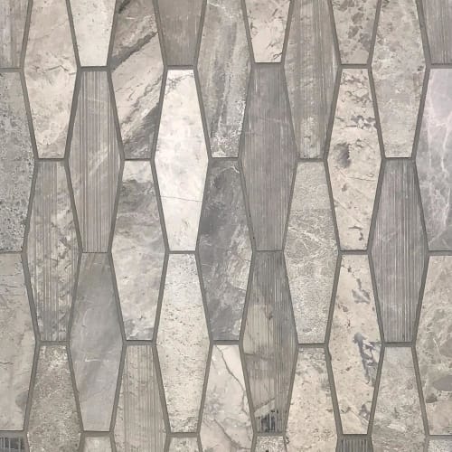 City Gray Diamond Hex Multi Finish Mosaic