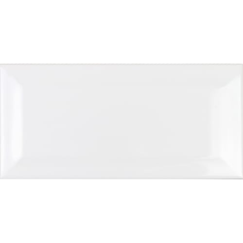 White Glossy Beveled Wall Tile 3X6