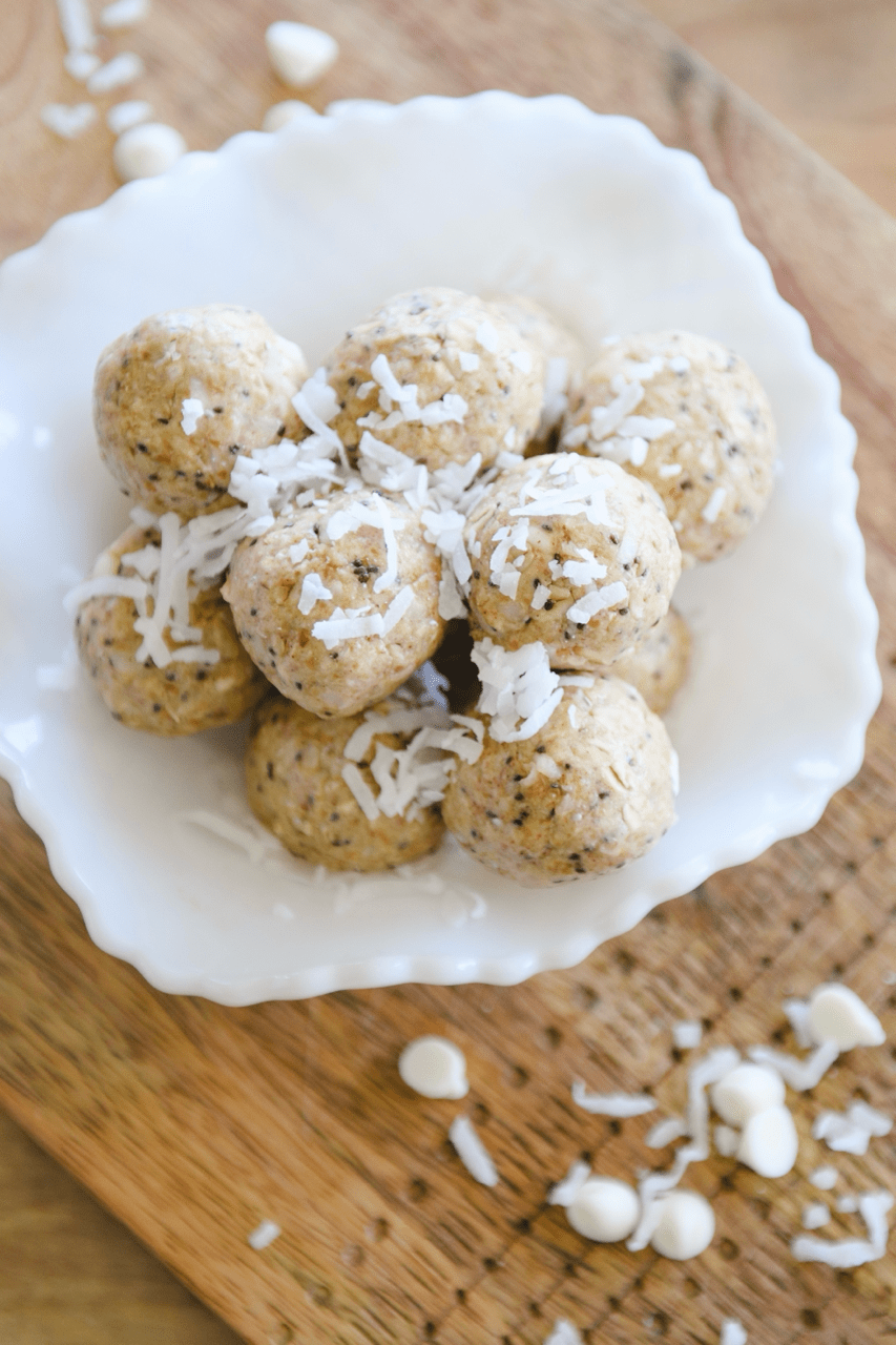 White chocolate macadamia nut protein bites dozen