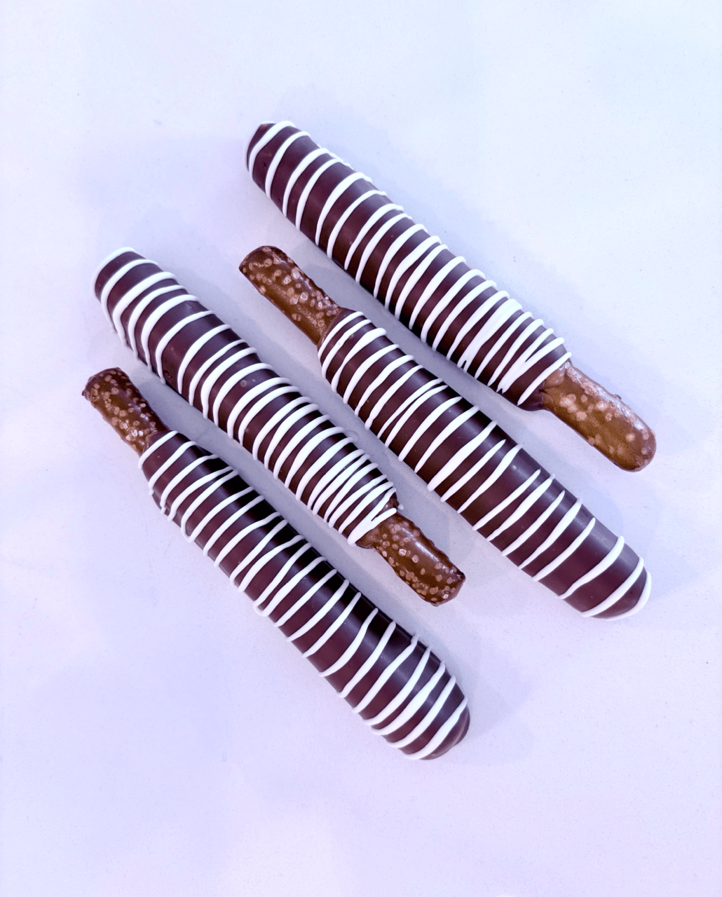 5” milk chocolate pretzel set of 4