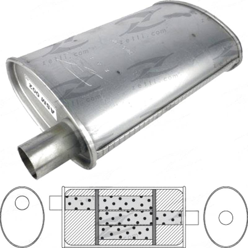 8" x 4" Oval, 18" Long, 2", O/C, T Flow, Mild