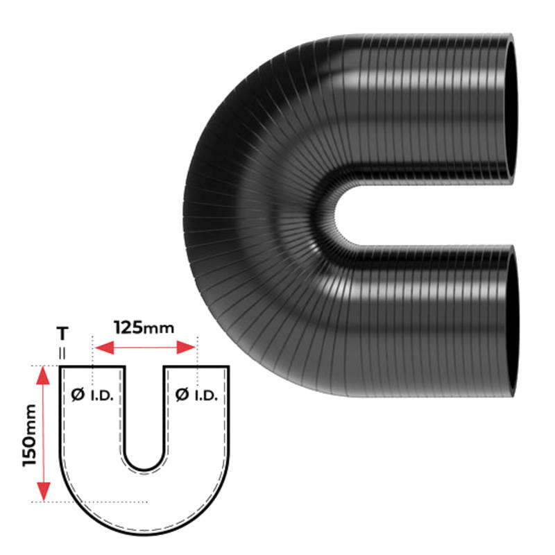 Redback Silicone Hose (2") 180° Bend