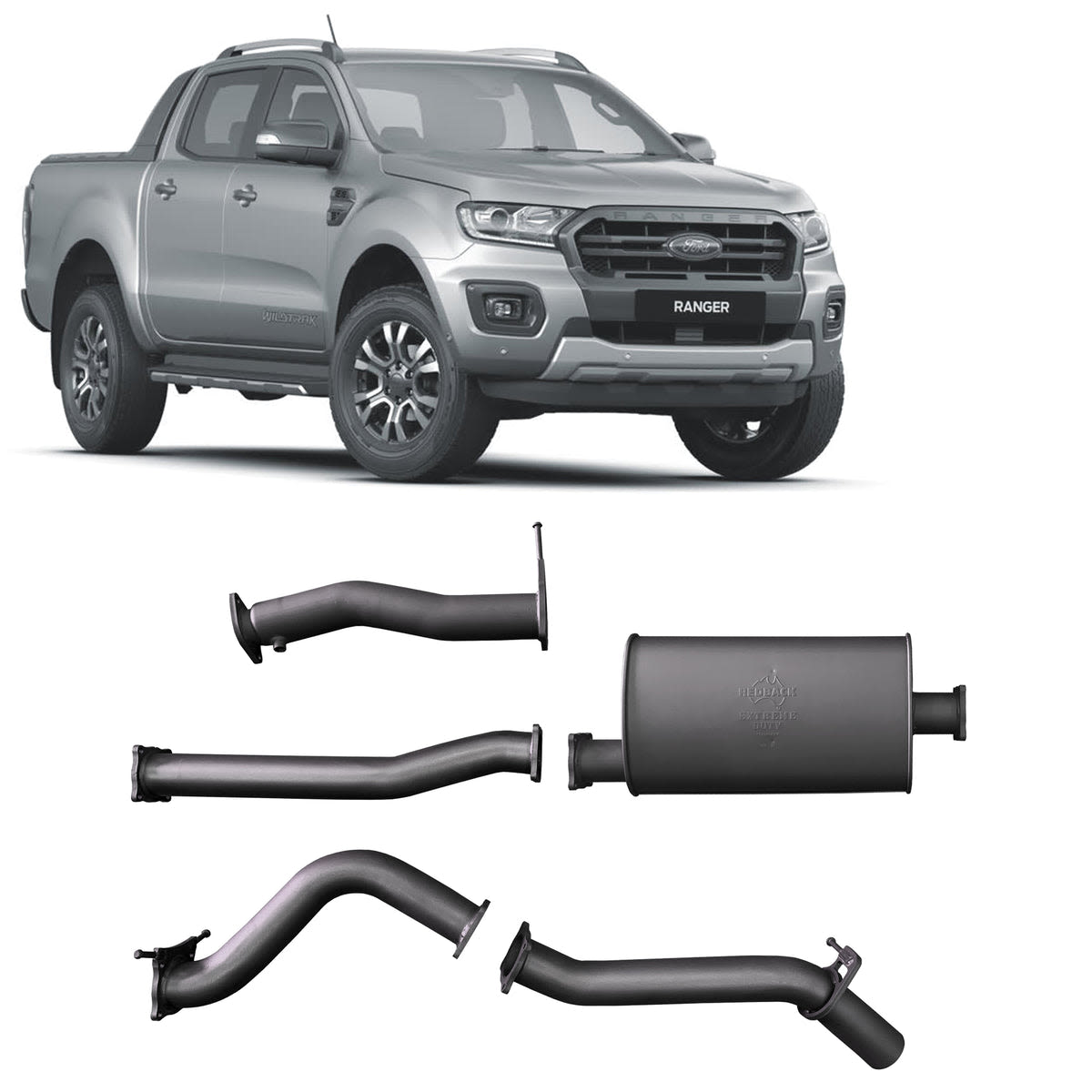 Redback Extreme Duty Exhaust to suit Ford Ranger 3.2L (07/2016 - 05/2022)