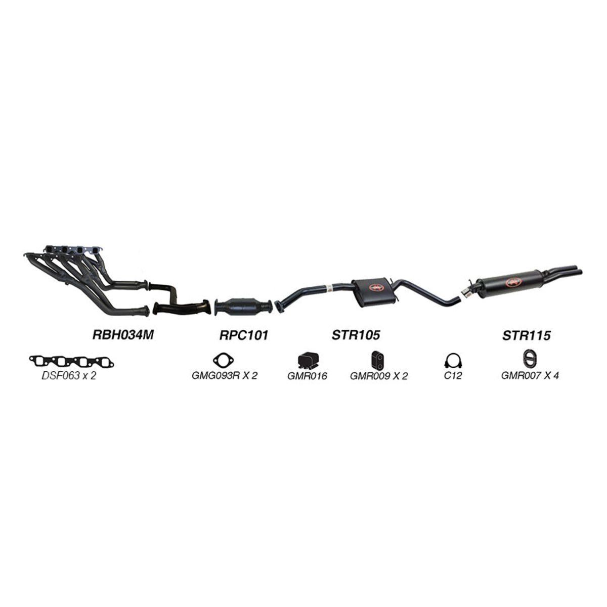 Redback Sports System to suit Holden Calais (01/1991 - 01/1995), Commodore (01/1991 - 01/1995)