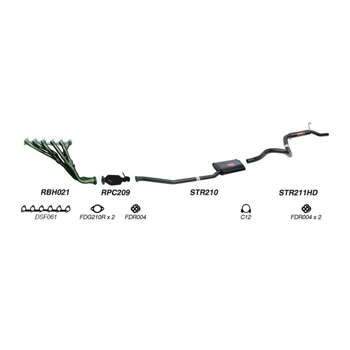 Redback Sports System to suit Ford Fairmont (01/1992 - 09/2002), Falcon (01/1992 - 09/2002)