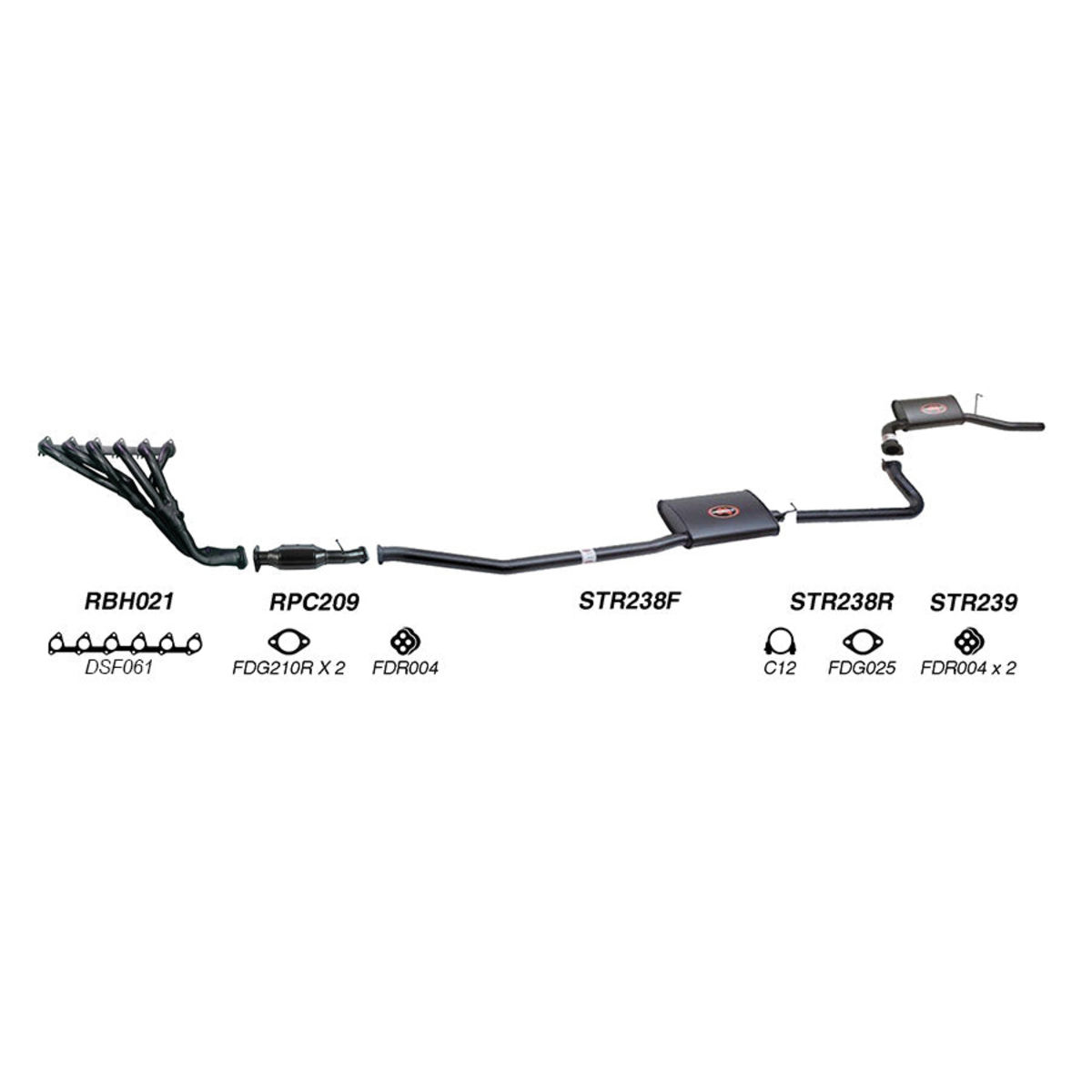 Redback Sports System to suit Ford Fairmont (01/1998 - 09/2002), Falcon (01/1998 - 09/2002)