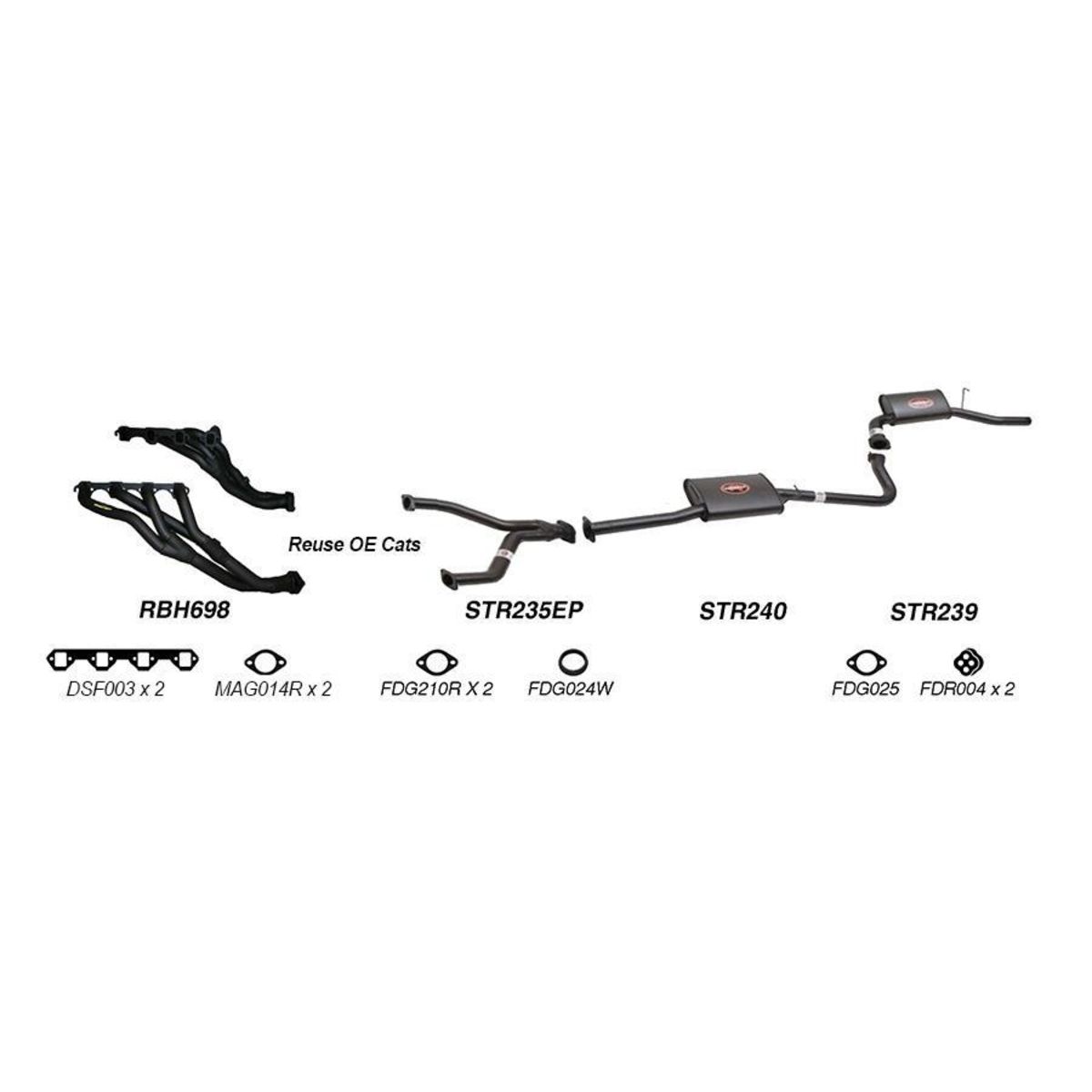 Redback Sports System to suit Ford Fairmont (01/1998 - 09/2002), Falcon (01/1998 - 09/2002)