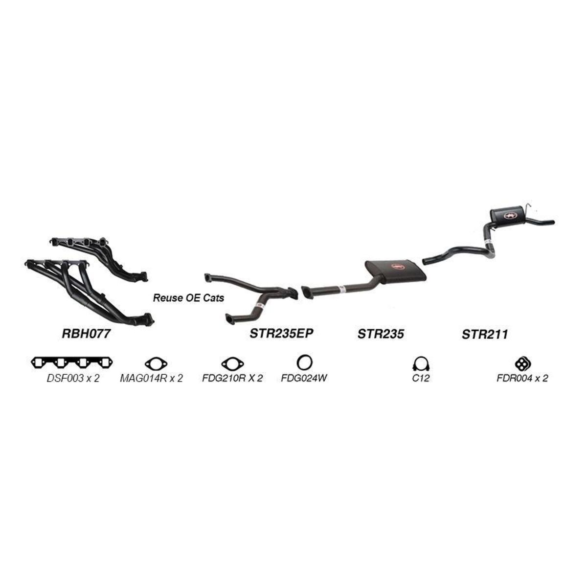 Redback Sports System to suit Ford Fairmont (01/1991 - 01/1998), Falcon (01/1991 - 01/1998)