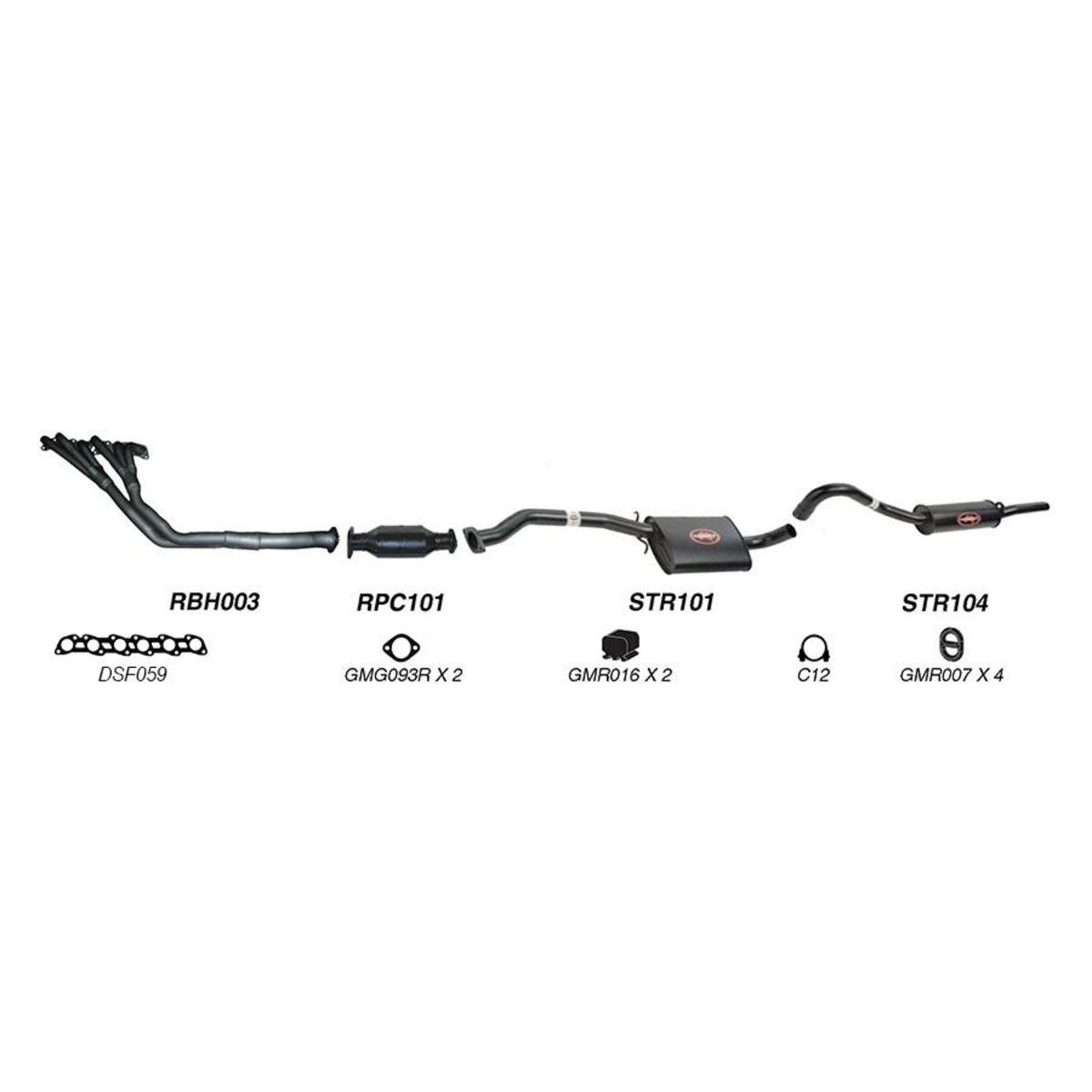 Redback Sports System to suit Holden Calais (01/1986 - 01/1988), Commodore (01/1986 - 01/1988)