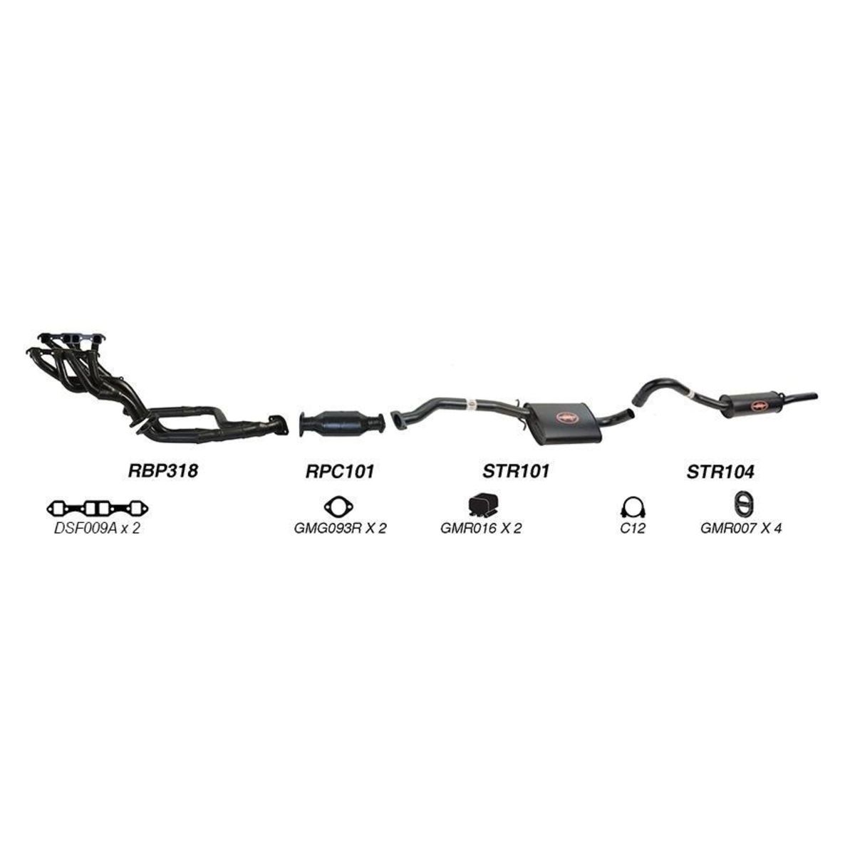 Redback Sports System to suit Holden Calais (01/1986 - 01/1988), Commodore (10/1986 - 1988)