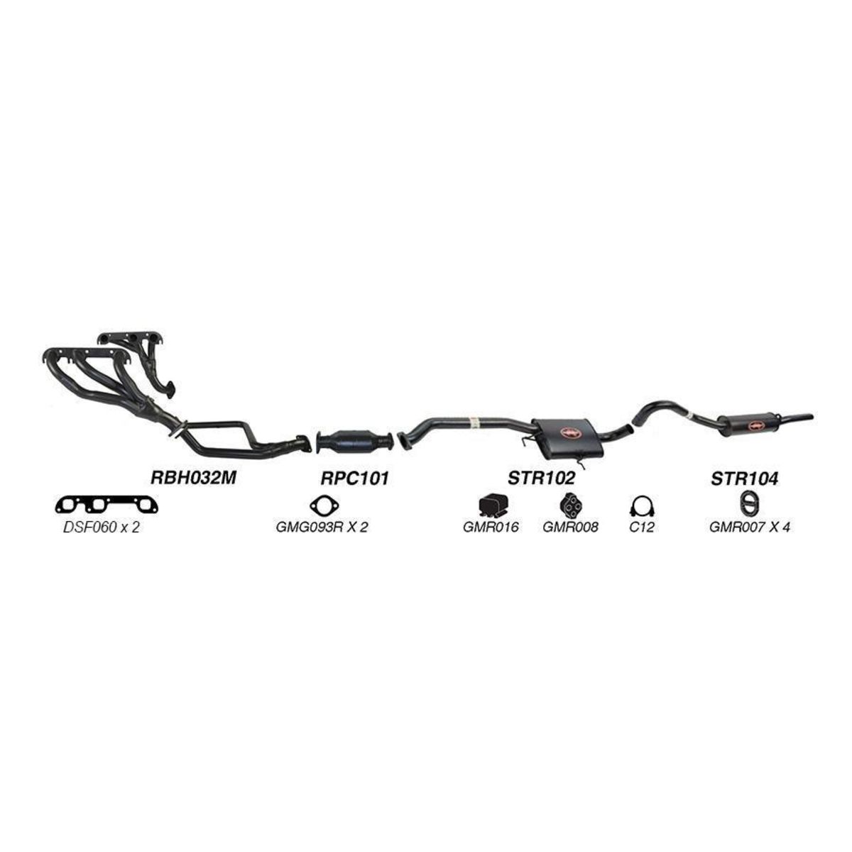 Redback Sports System to suit Holden Calais (01/1988 - 01/1995), Commodore (01/1988 - 01/1995)