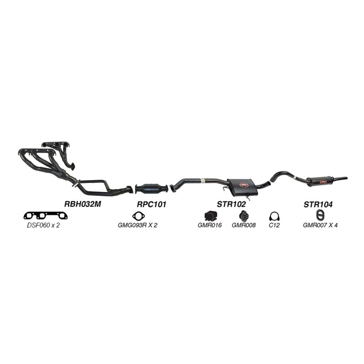 Redback Sports System to suit Holden Calais (01/1988 - 01/1995), Commodore (01/1988 - 01/1995)