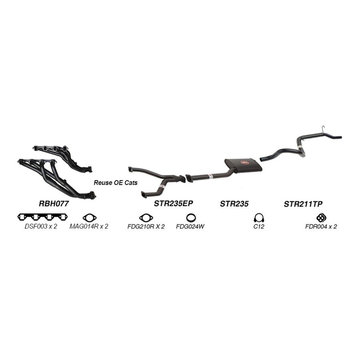 Redback Sports System to suit Ford Fairmont (01/1991 - 01/1998), Falcon (01/1991 - 01/1998)