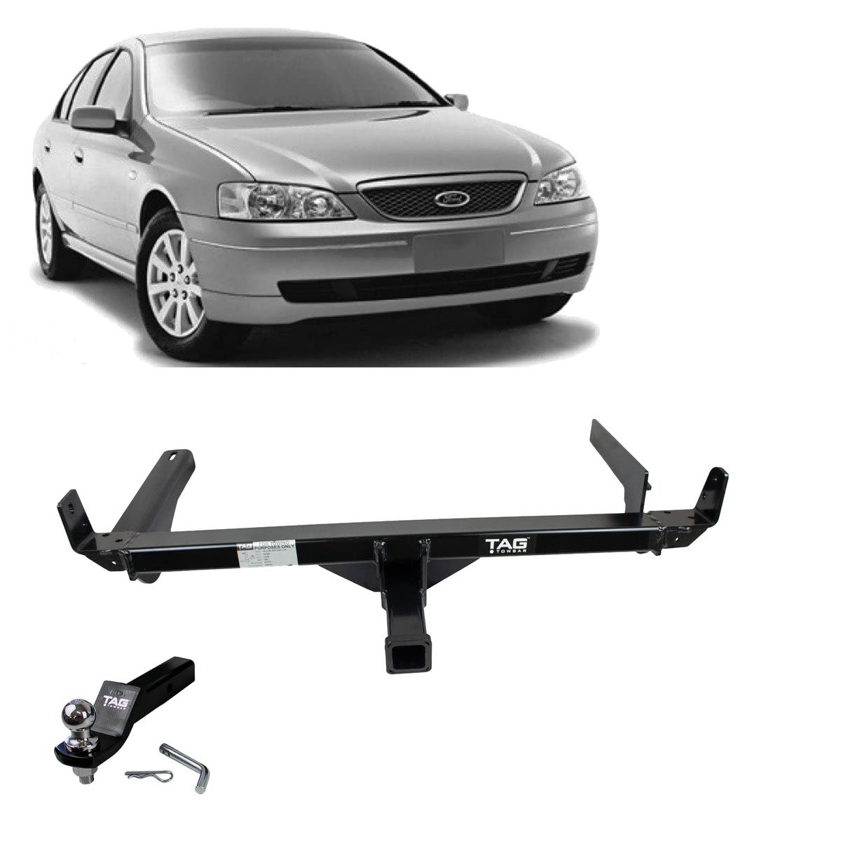 TAG Heavy Duty Towbar to suit Ford Fairmont (01/2002 - 01/2008), Falcon (01/2002 - 10/2016) - No Wiring Harness