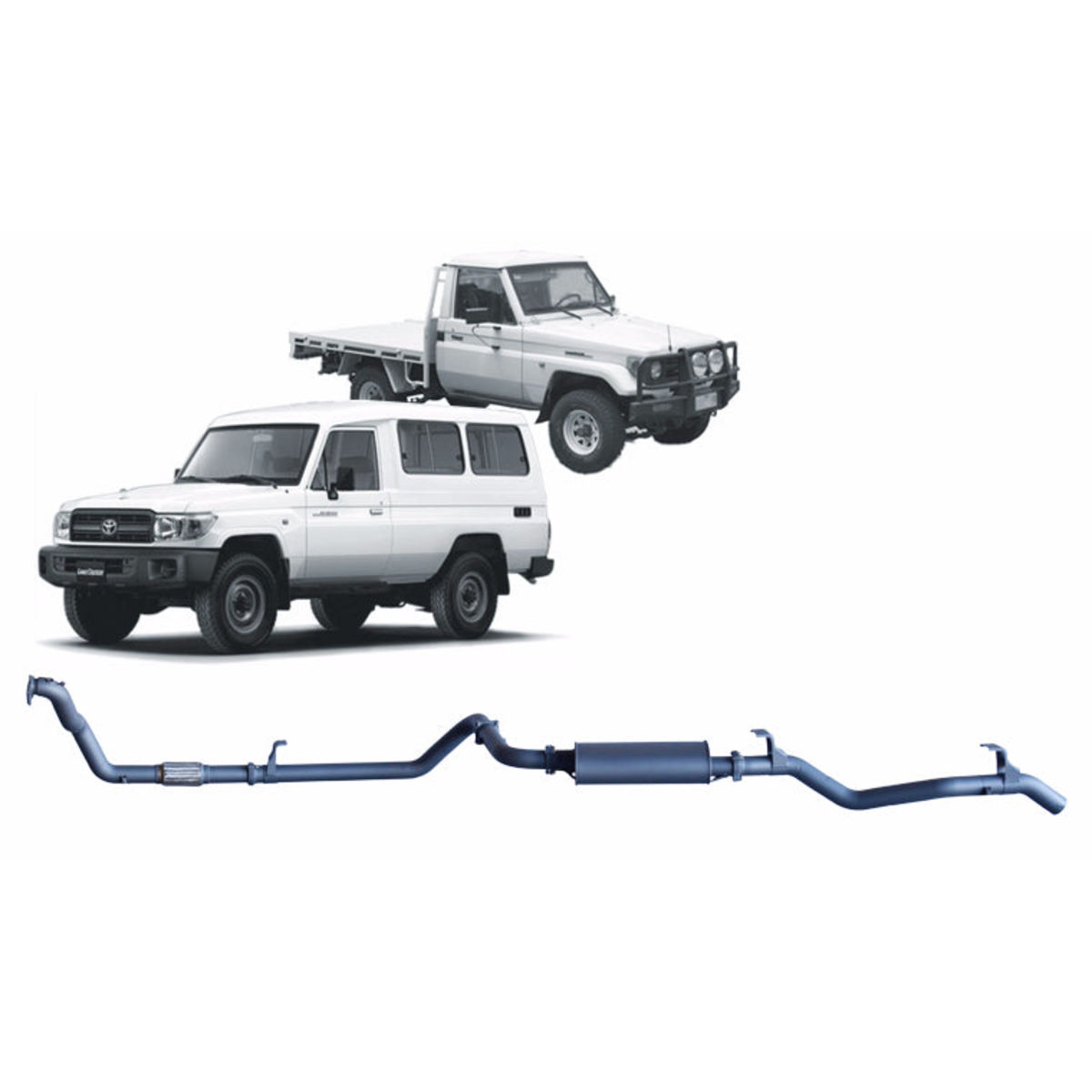 Redback Extreme Duty Exhaust to suit Toyota Landcruiser 78 Series (01/1990 - 01/2007), Toyota Landcruiser 75 Series (03/1990 - 11/1999)