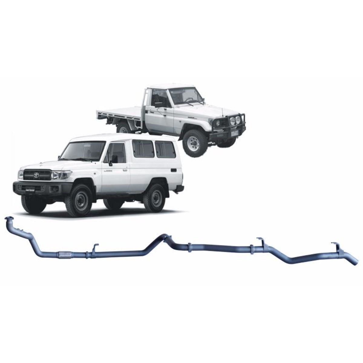 Redback Extreme Duty Exhaust to suit Toyota Landcruiser 78 Series (01/1990 - 01/2007), Toyota Landcruiser 75 Series (03/1990 - 11/1999)