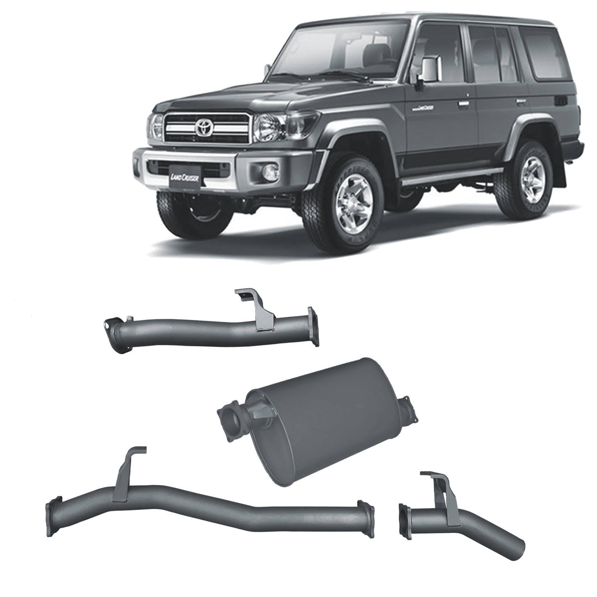 Redback Extreme Duty Exhaust to suit Toyota Landcruiser 76 Series Wagon (09/2016 - on)