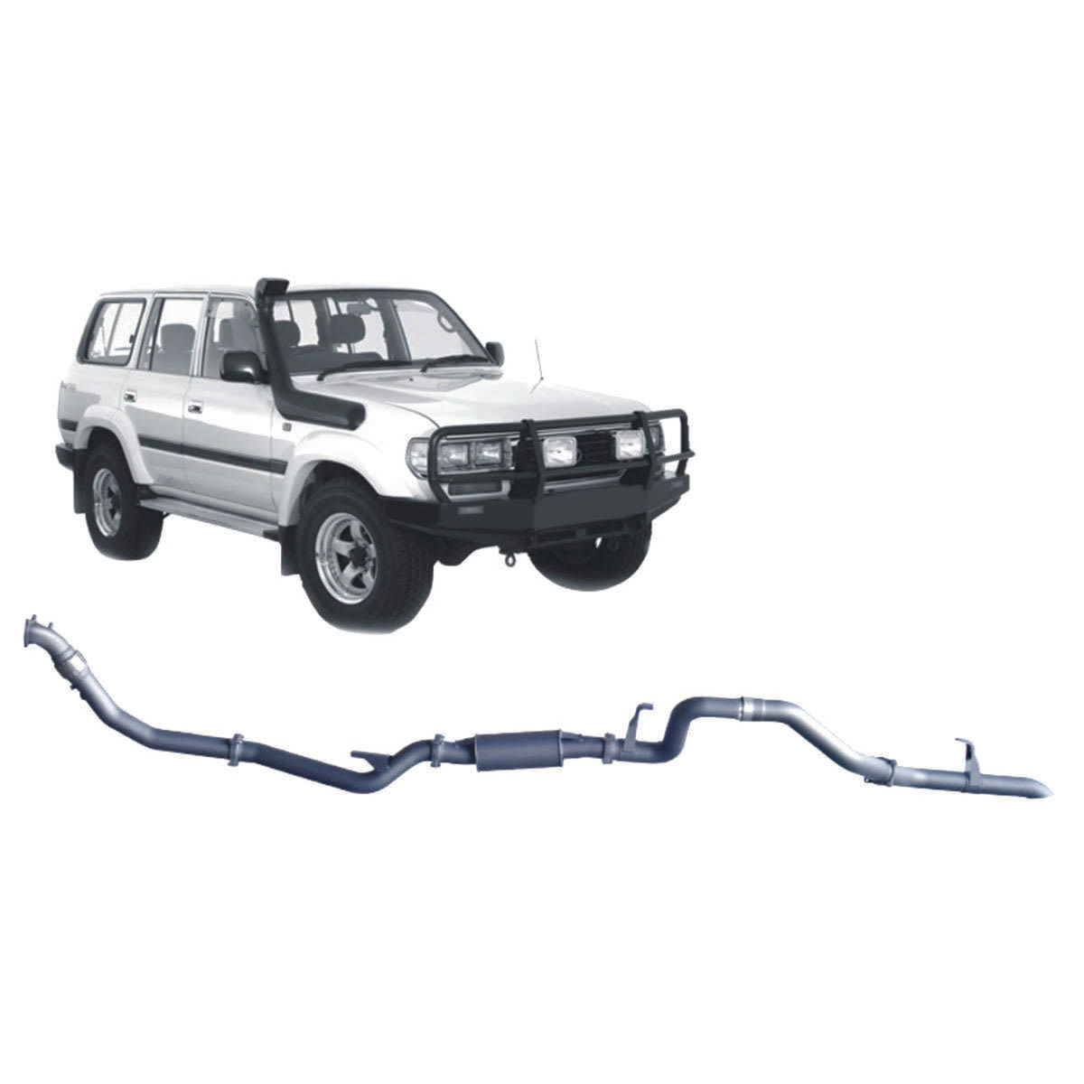 Redback 4x4 Extreme Duty Exhaust to suit Toyota Landcruiser 80 Series 4.2L 1HD-T/FT (01/1990 - 02/1998)