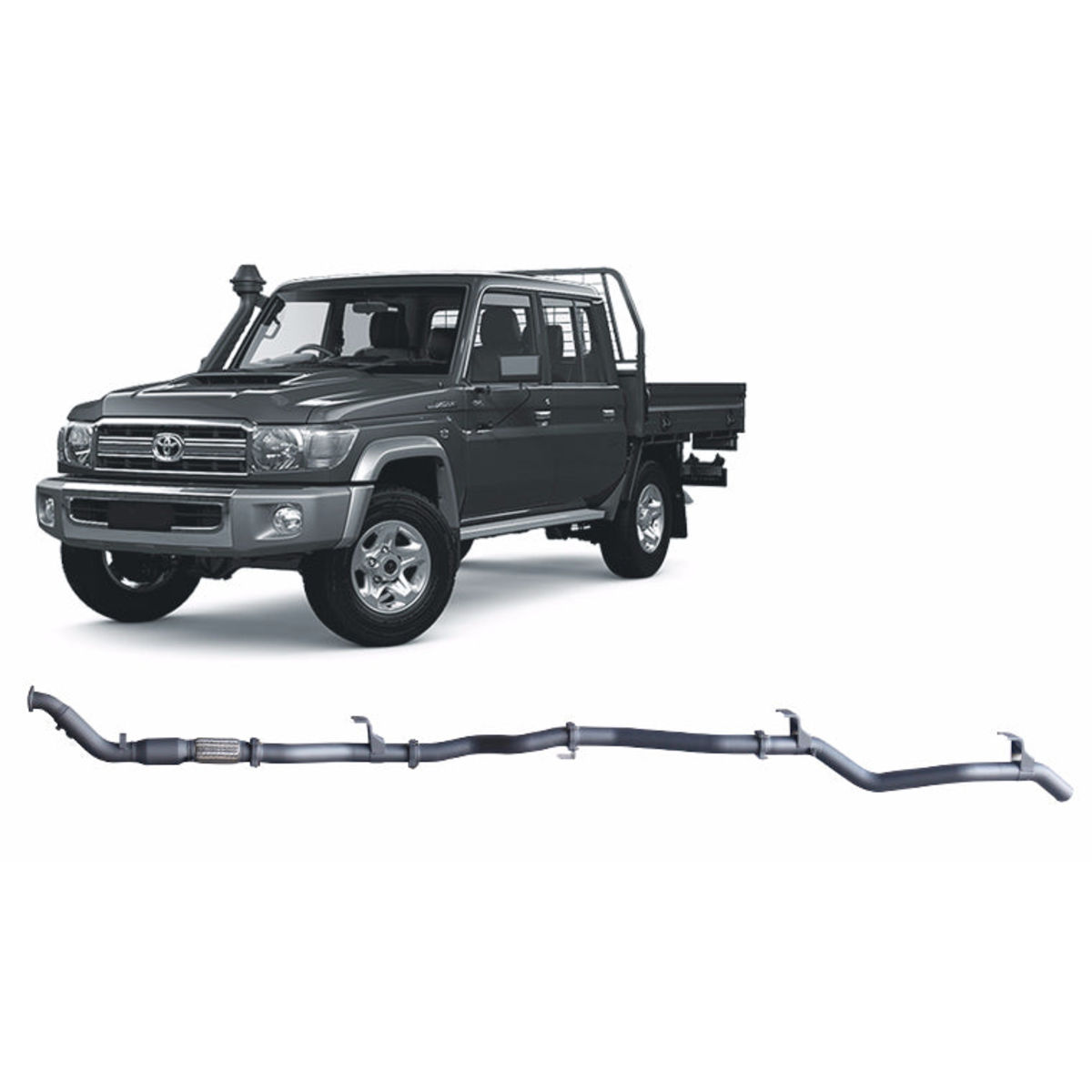Redback Extreme Duty Exhaust to suit Toyota Landcruiser 79 Series Double Cab (01/2012 - 10/2016)