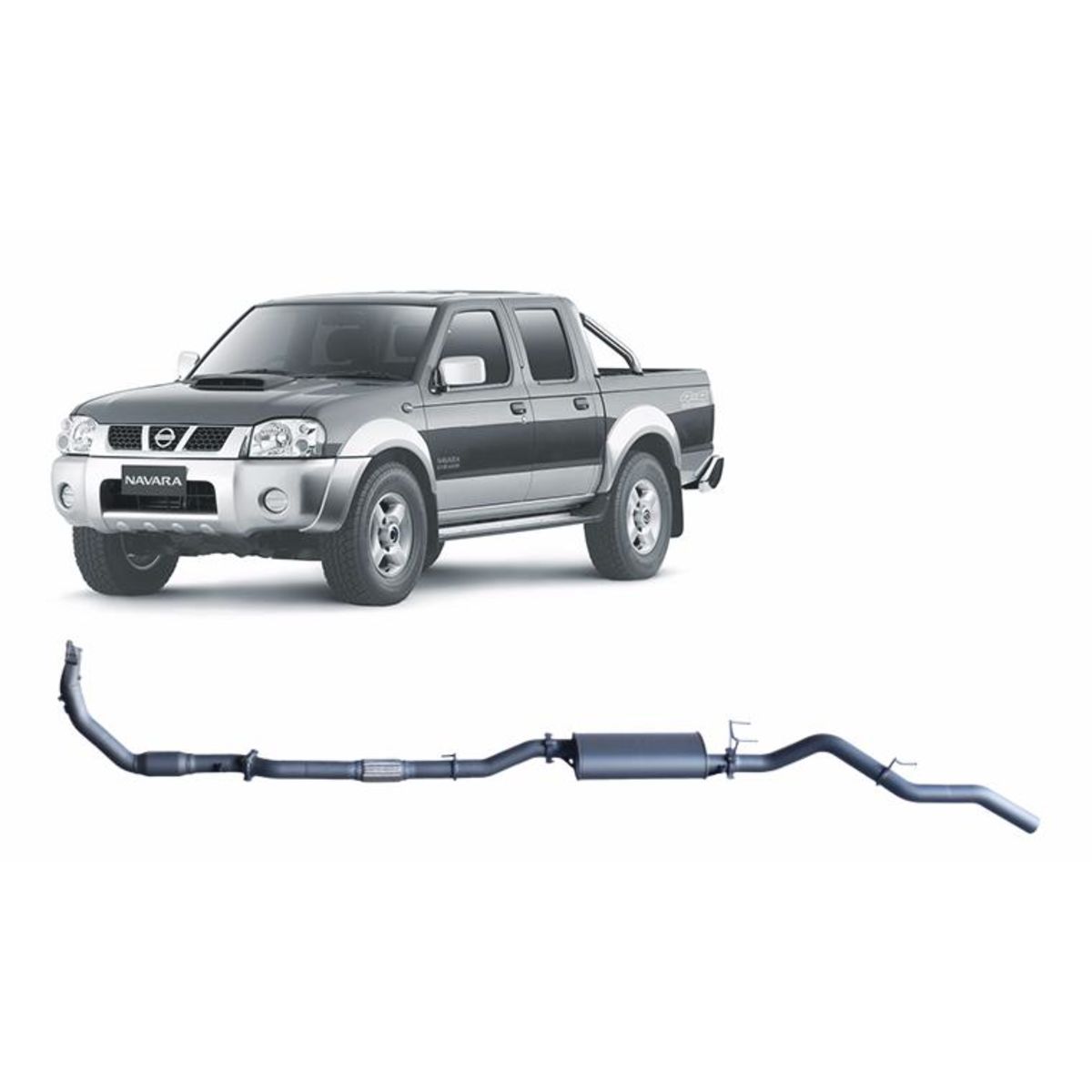 Redback Extreme Duty Exhaust to suit Nissan Navara D22 2.5L (01/2008 - 10/2015)